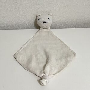 Pink Lemonade Knit Bear Security Blanket Lovey Lovie Blankie Cream